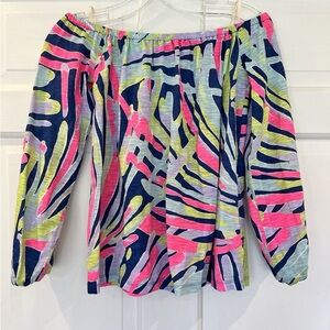 Lilly Pulitzer XL Colorful Off-Shoulder Women's Top